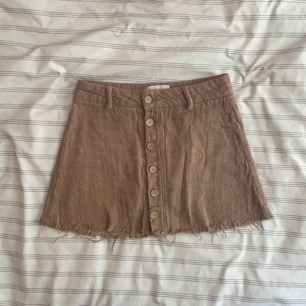 Beige Linen Skirt
